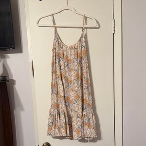 BE COOL Cream Floral Mini Dress with Mustard and Teal Accents